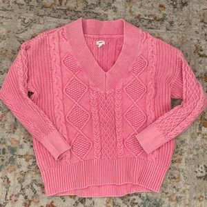 Aerie V-Neck Pink Sweater